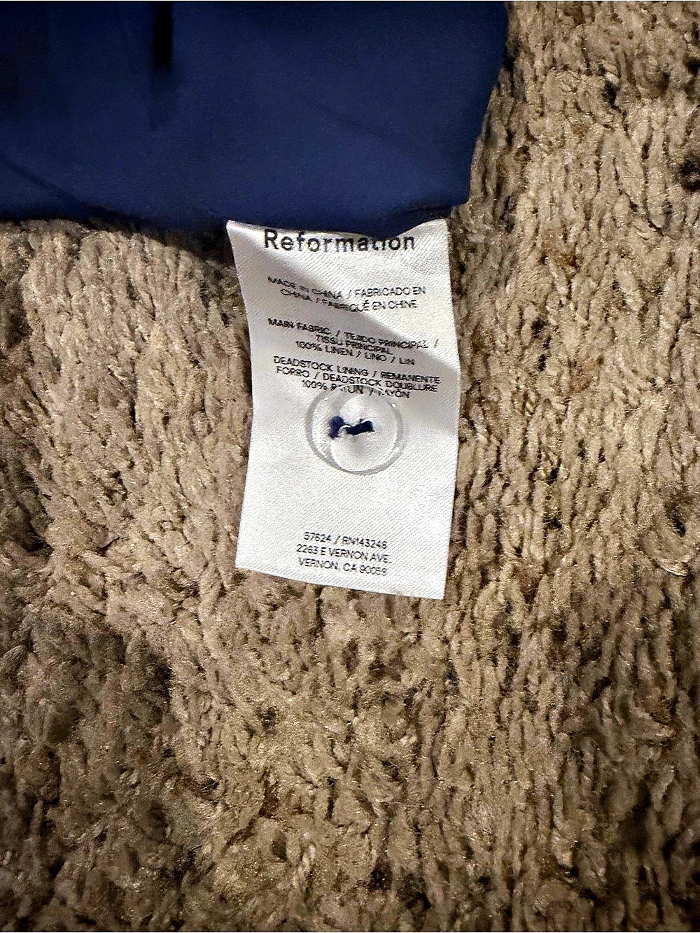Reformation Midi Bodycon Dress in Blue Size 6 Like New - Picture 8 of 8